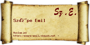 Szépe Emil névjegykártya