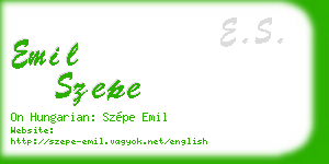 emil szepe business card
