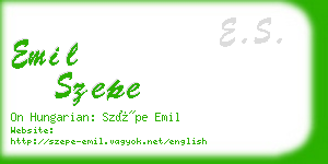 emil szepe business card